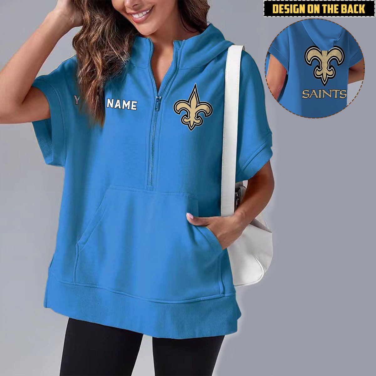 NO x NFL Short Sleeve Zip Hoodie DATND TANTD