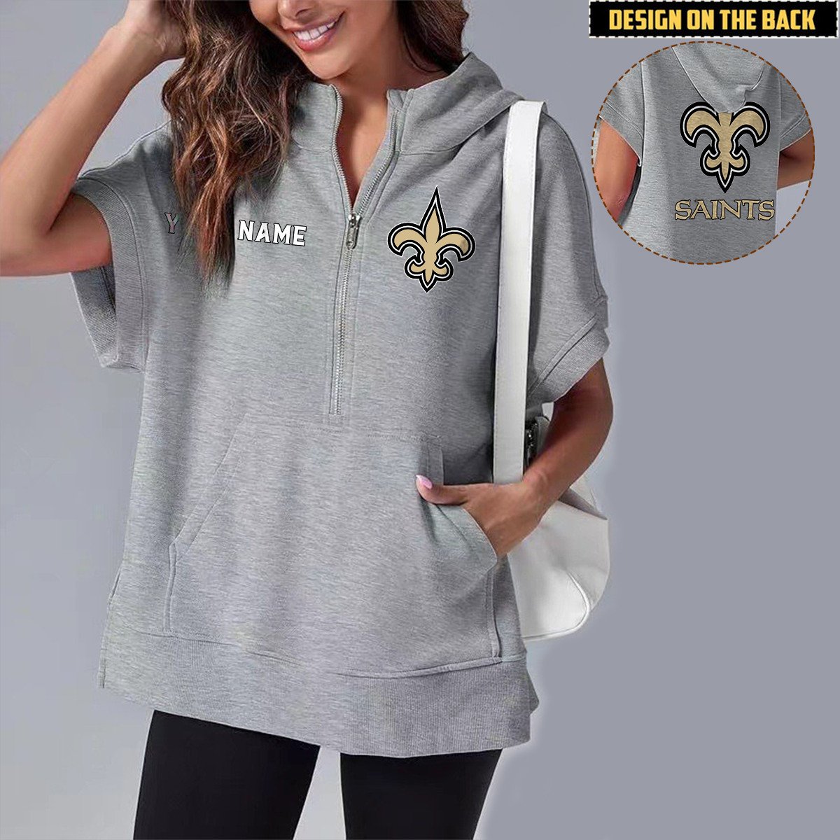 NO x NFL Short Sleeve Zip Hoodie DATND TANTD