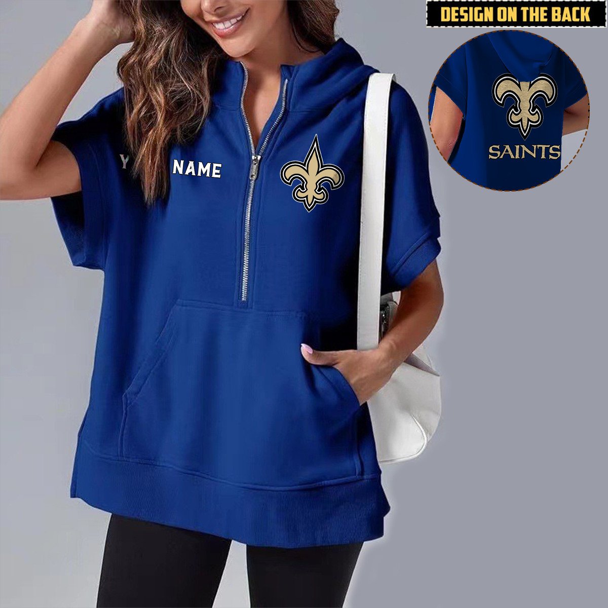 NO x NFL Short Sleeve Zip Hoodie DATND TANTD
