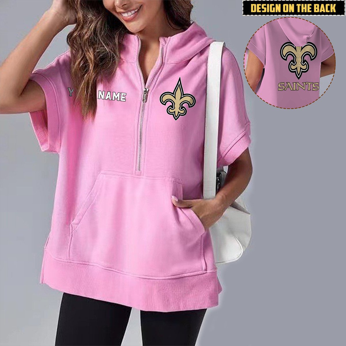 NO x NFL Short Sleeve Zip Hoodie DATND TANTD