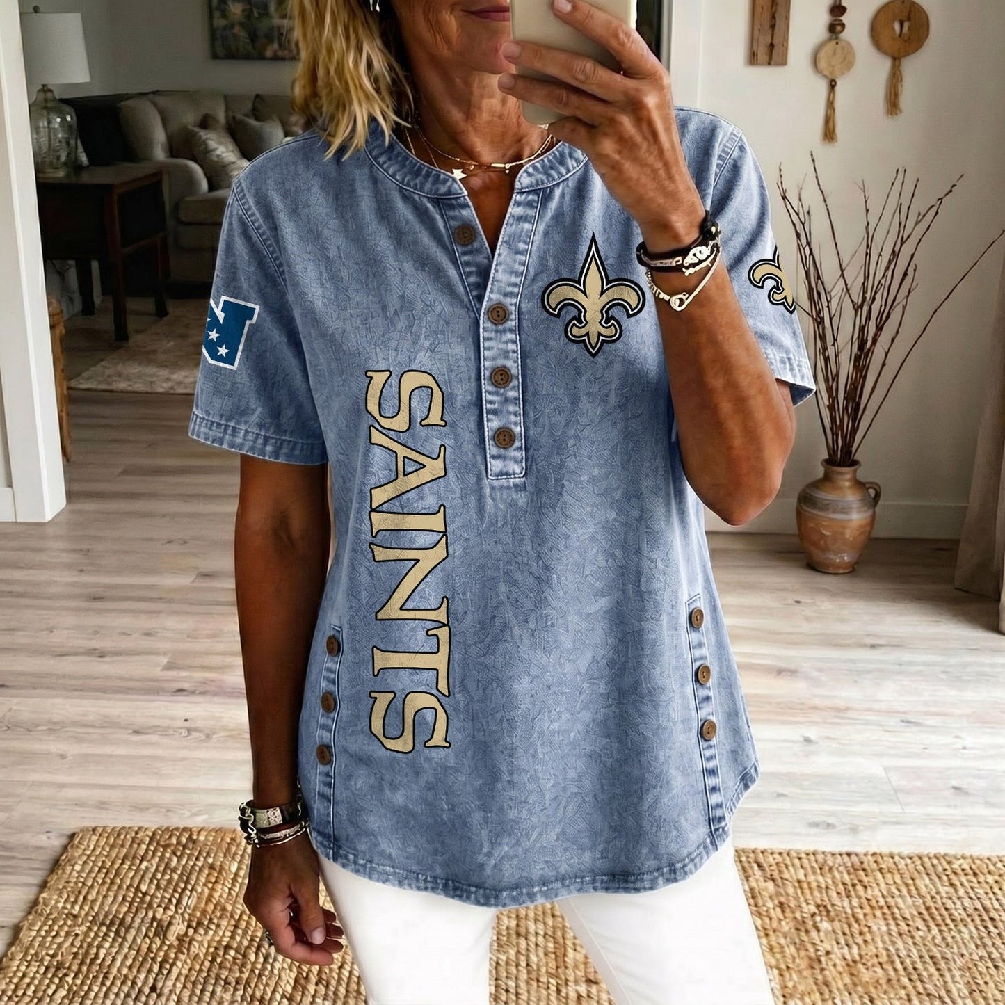 NO x NFL Womenƒ??s Denim Casual Tops DATND LBN 190526