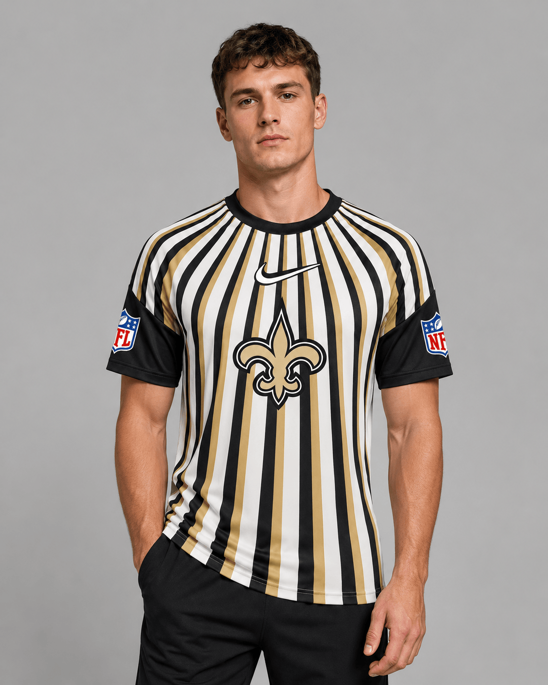 NOS Premium NFL Men’s Athletic Vertical Stripe T-Shirt