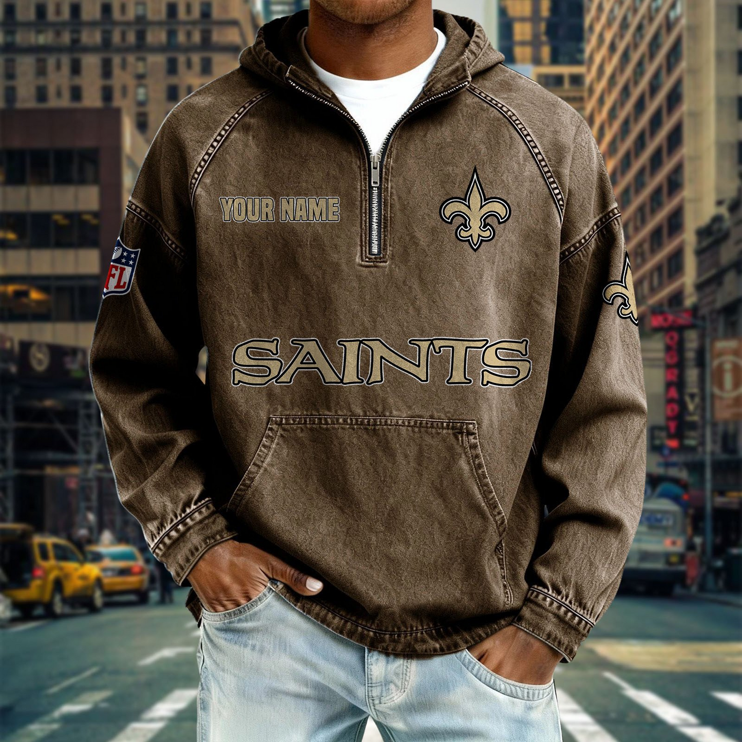 NOS x NFL Denim Long - Sleeved Hooded Sweatshirt DDT NTL
