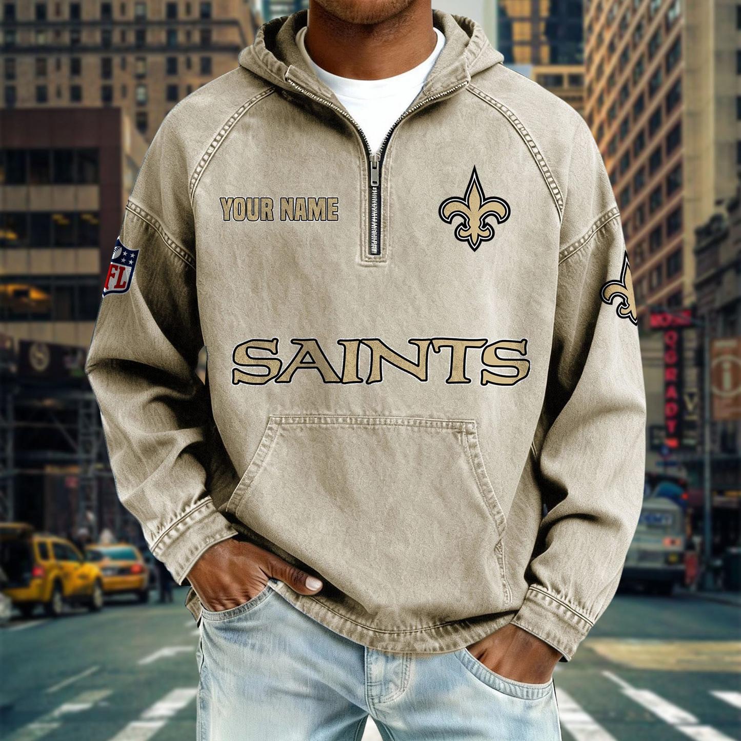NOS x NFL Denim Long - Sleeved Hooded Sweatshirt DDT NTL