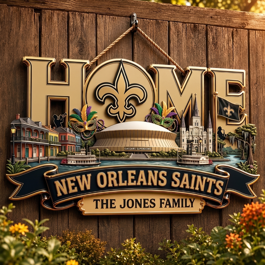 NOS x NFL Team Home Metal Sign Custom Any Name Gifts For Home Decor