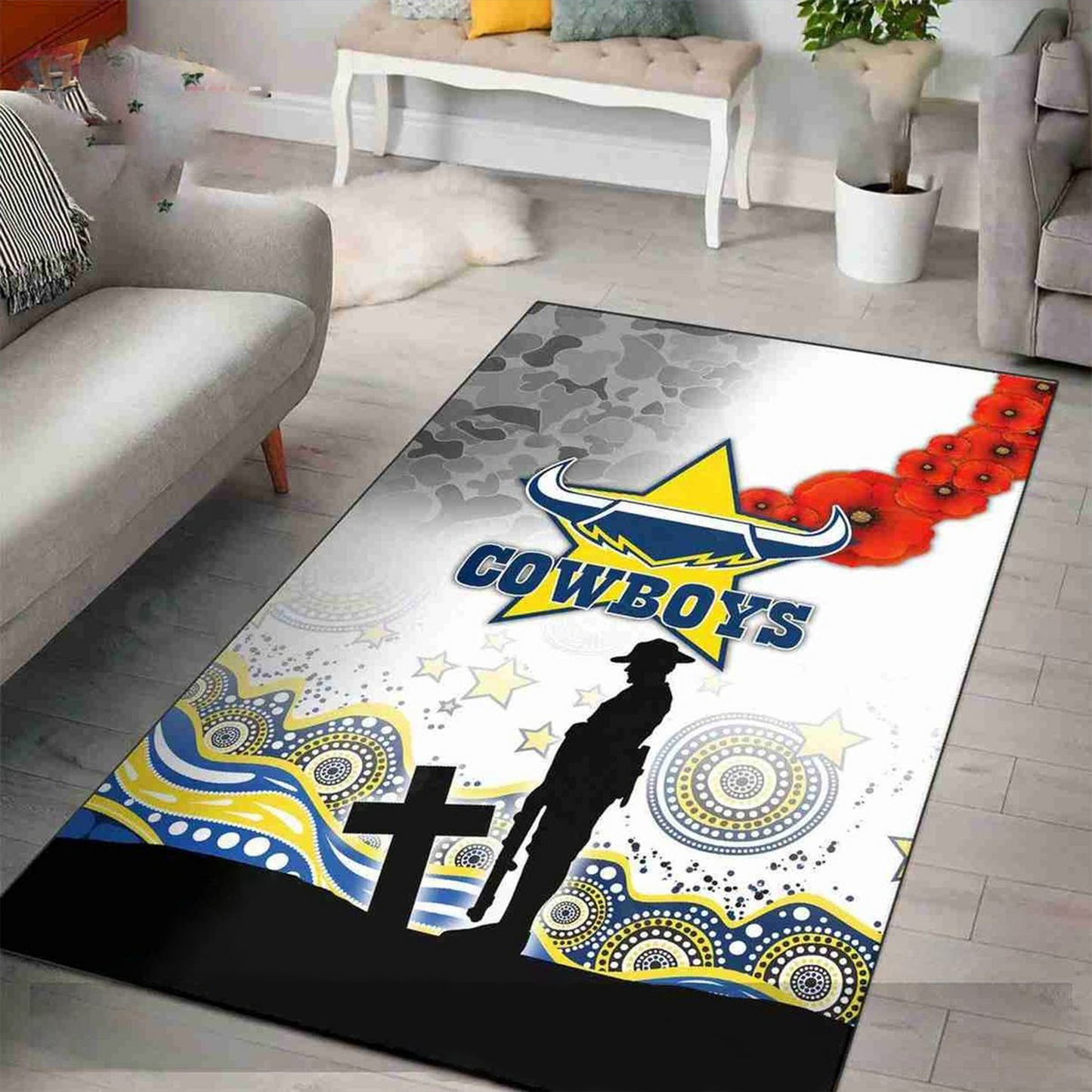 NQC x NRL Anzac Day Living Room And Bedroom Rug Limited Edition DatND DVT