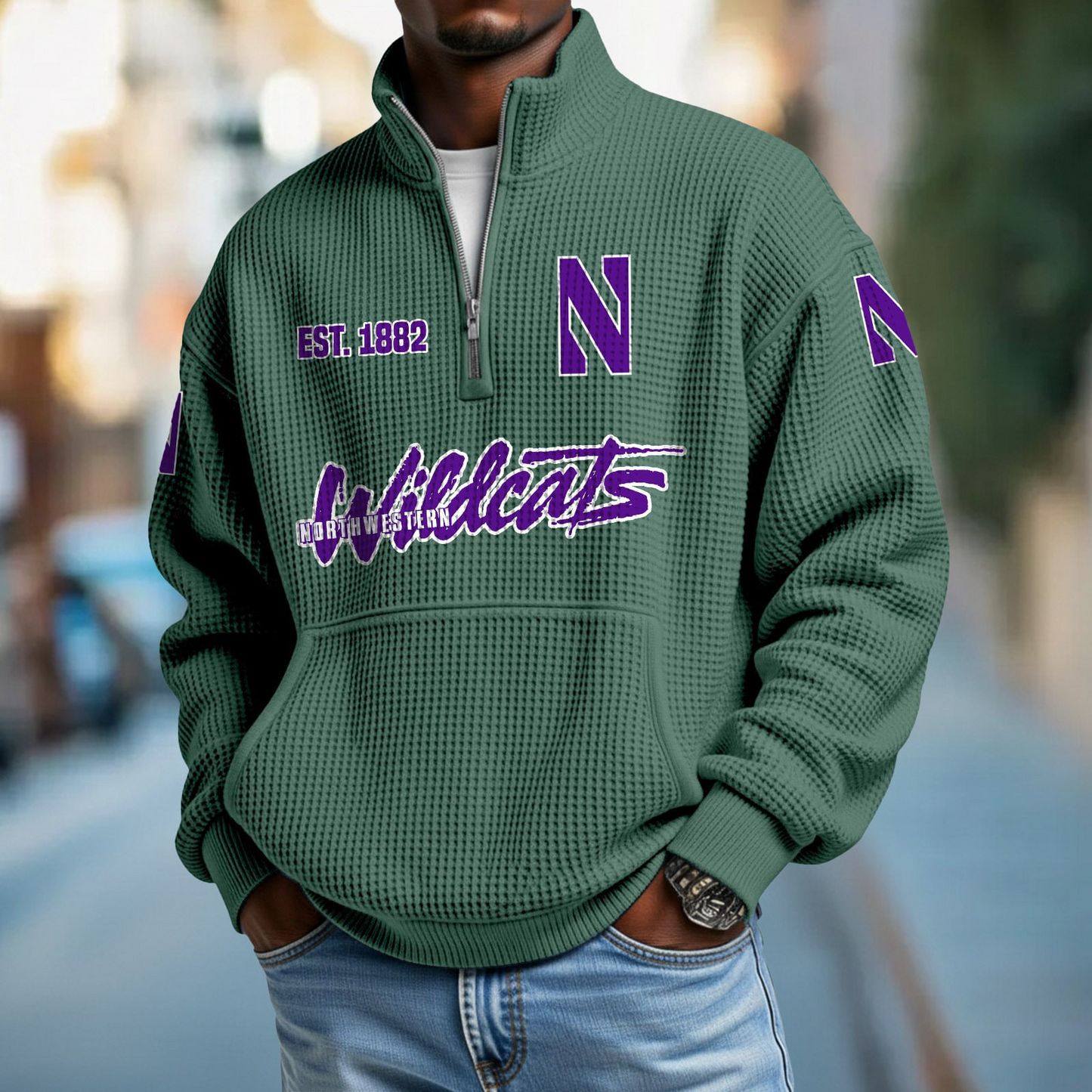NW x College Football - Waffle Stand Collar Half Zip Sweatshirt DatND DVT