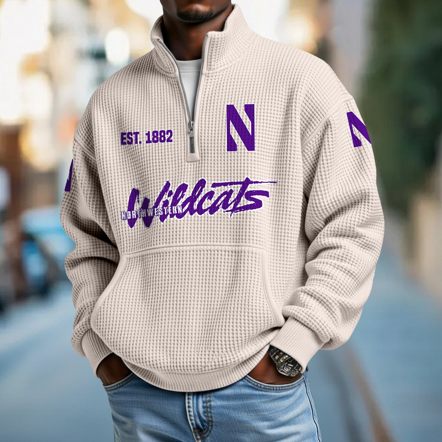 NW x College Football - Waffle Stand Collar Half Zip Sweatshirt DatND DVT