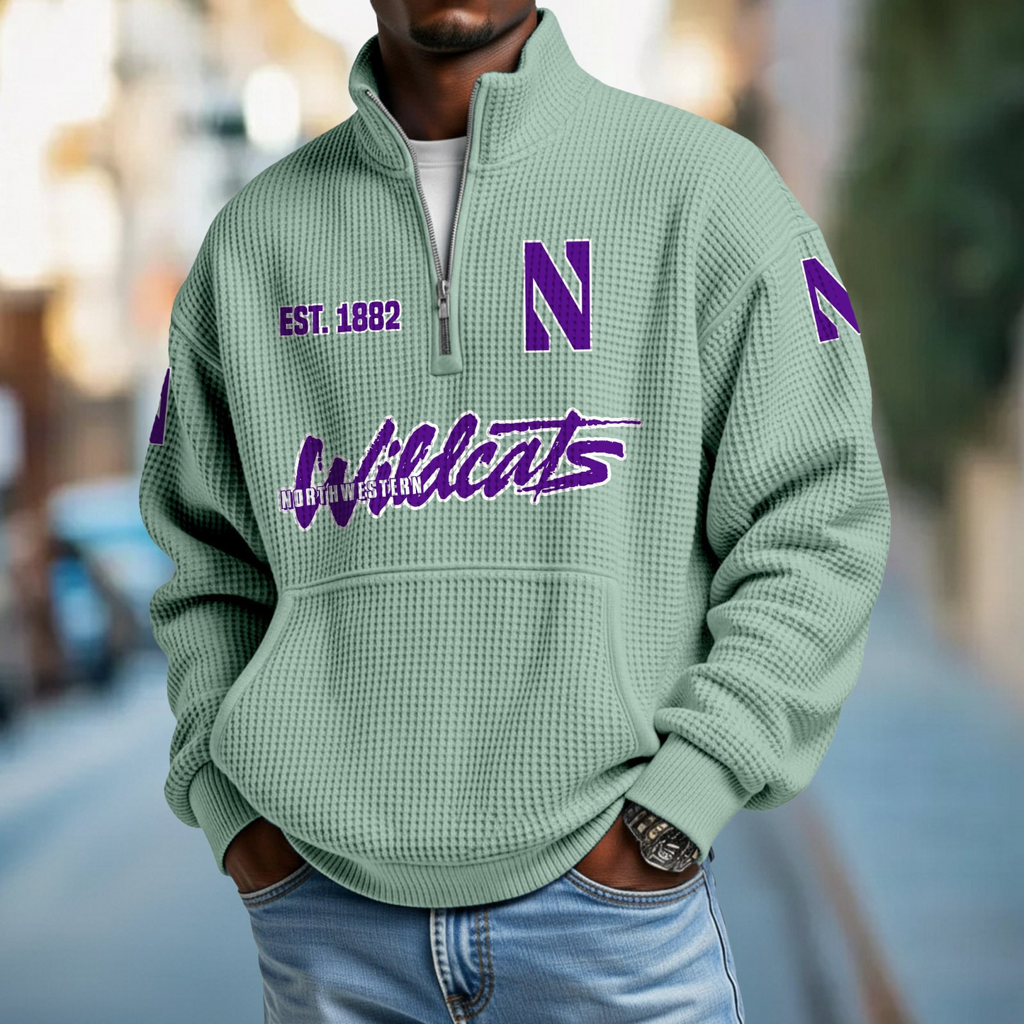NW x College Football - Waffle Stand Collar Half Zip Sweatshirt DatND DVT