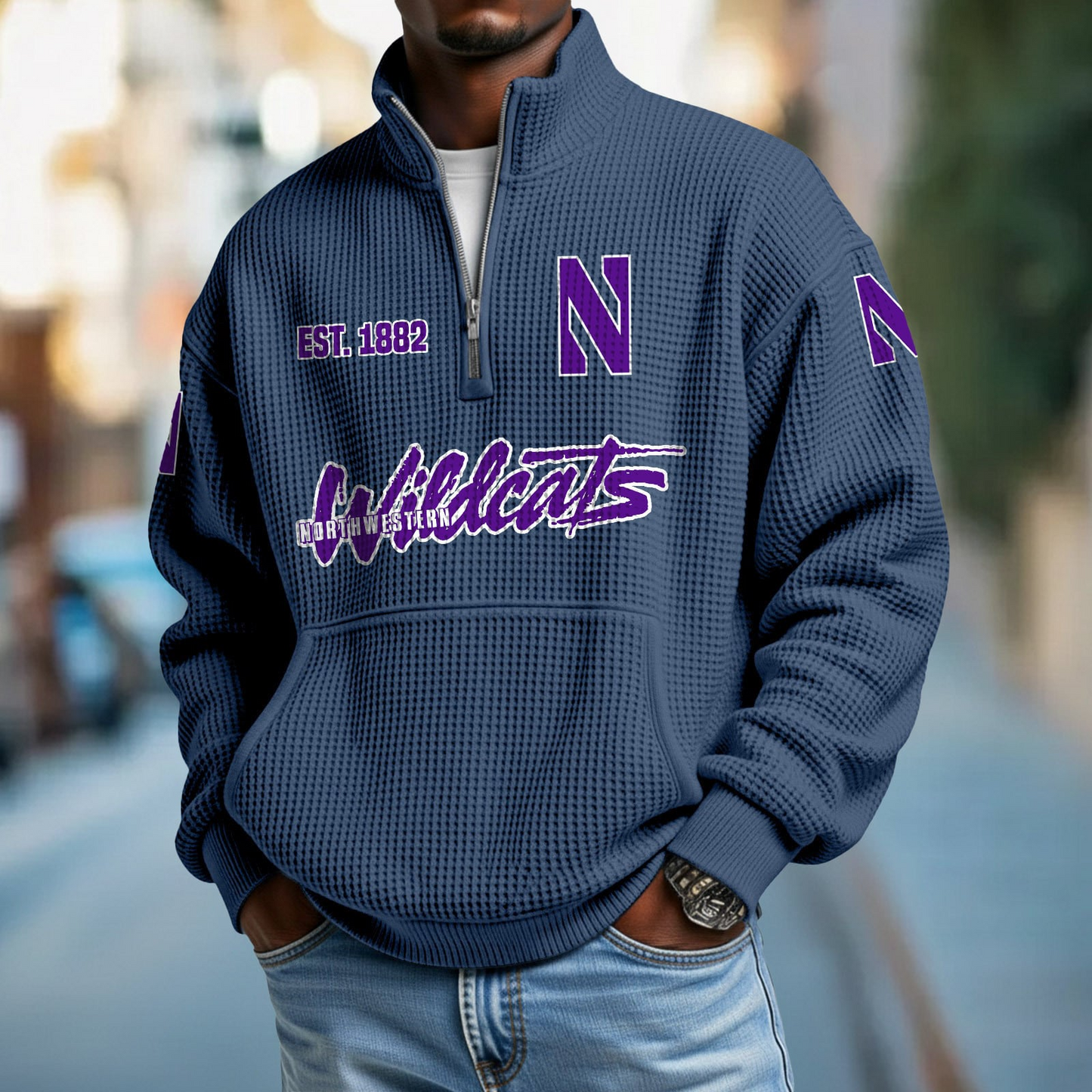 NW x College Football - Waffle Stand Collar Half Zip Sweatshirt DatND DVT