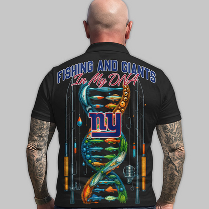 NYG Premium NFL Fishing In My DNA Polo Shirt DDT CTND
