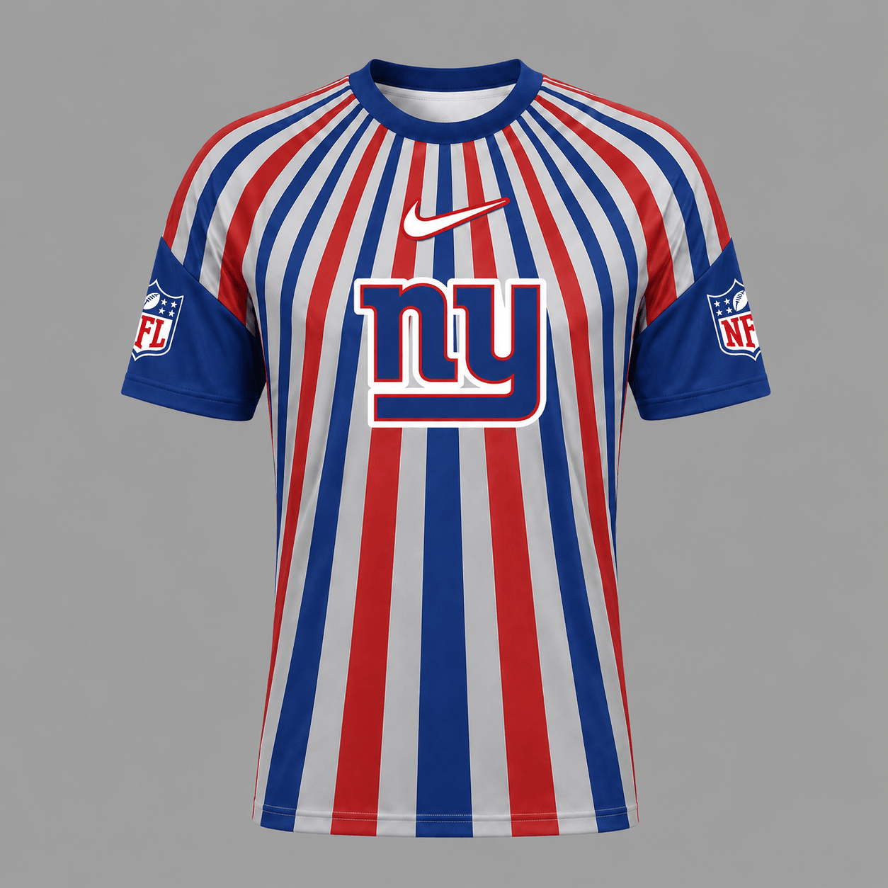 NYG Premium NFL Men’s Athletic Vertical Stripe T-Shirt
