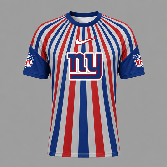 NYG Premium NFL Men’s Athletic Vertical Stripe T-Shirt