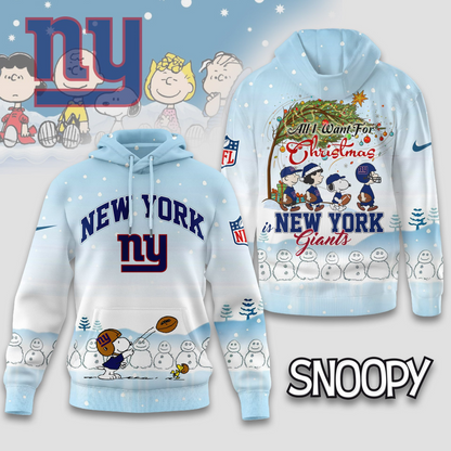NYG Premium NFL Peanuts Snow Day Hoodie DDT CTND