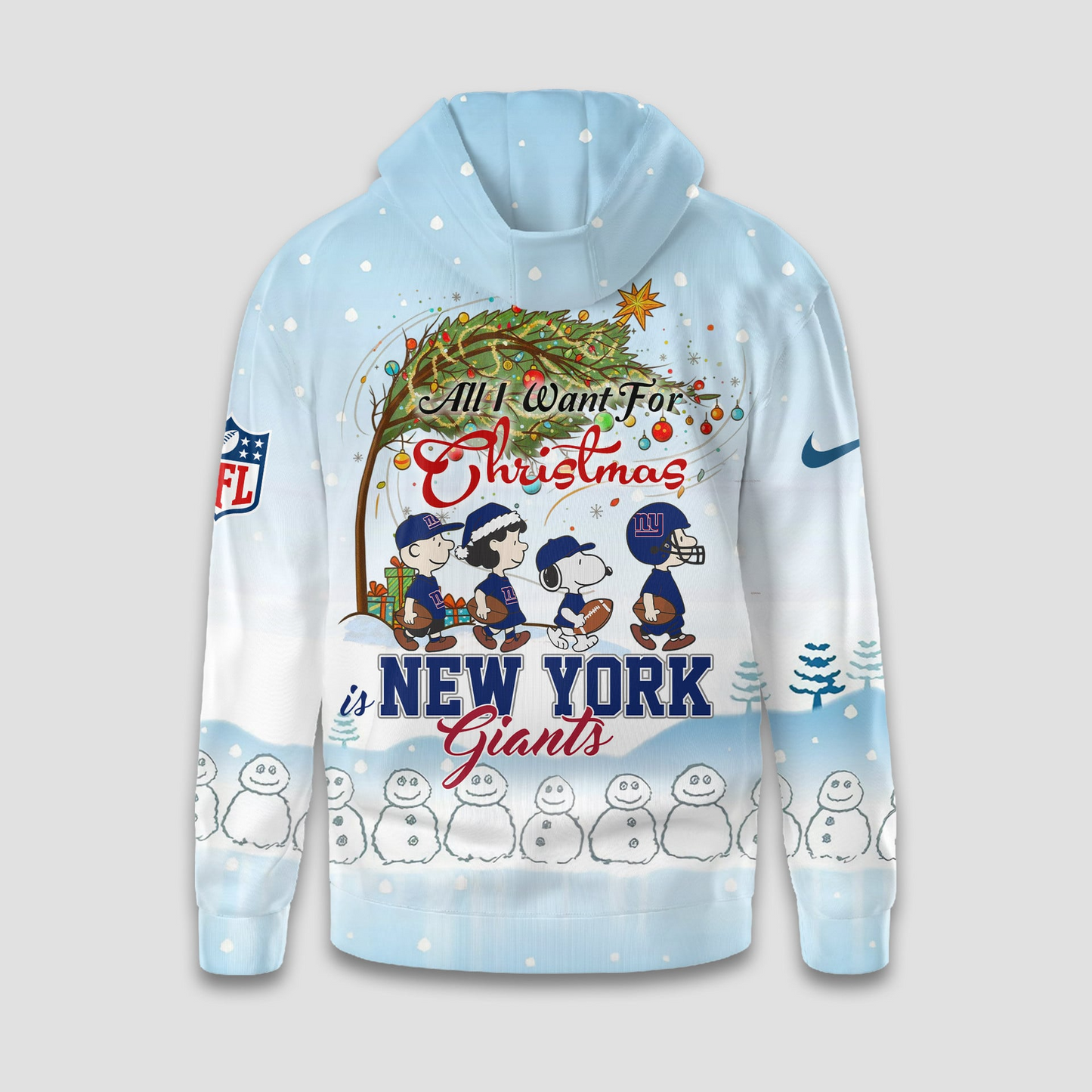 NYG Premium NFL Peanuts Snow Day Hoodie DDT CTND