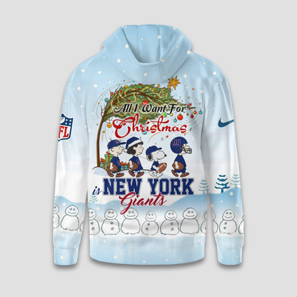 NYG Premium NFL Peanuts Snow Day Hoodie DDT CTND