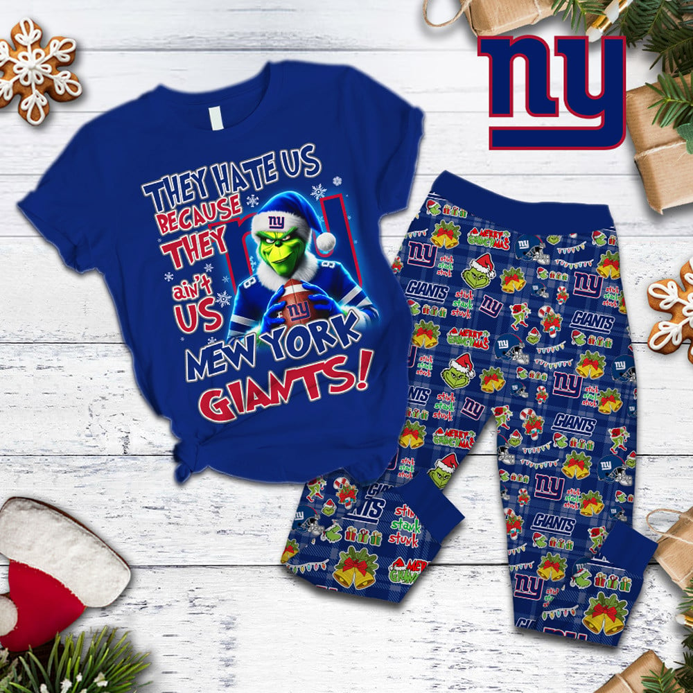 NYG Premium NFL They Ain't Us Grinch Pajamas Set DDT CTND