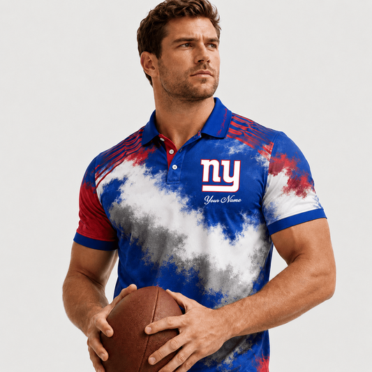 NYG X Premium NFL Premium Personalized Helmet Polo Shirt
