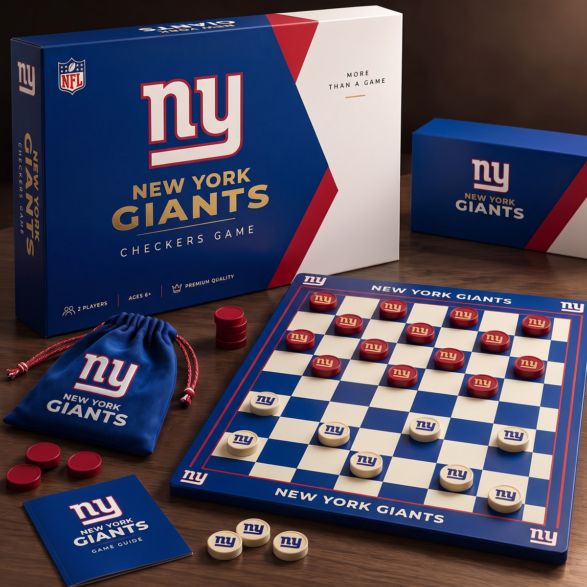 NYG X Premium NFL Sports Legends Classic Checkers Set
