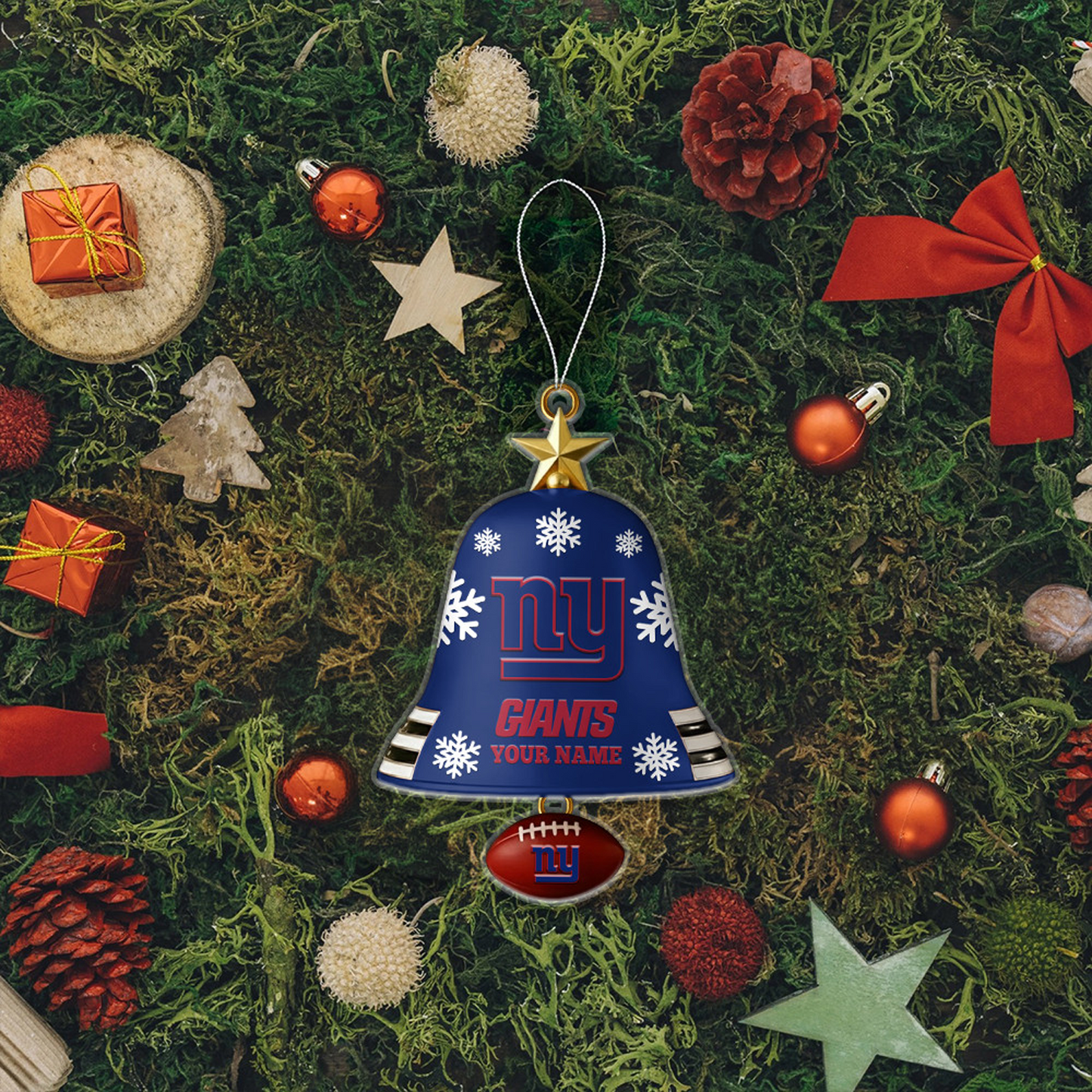 NYG x NFL Christmas Bell Ornament Custom Any Name DatND DVT