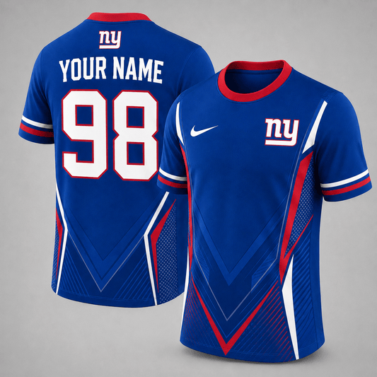 NYG x NFL Custom Name Number Personalized Athletic T-Shirt