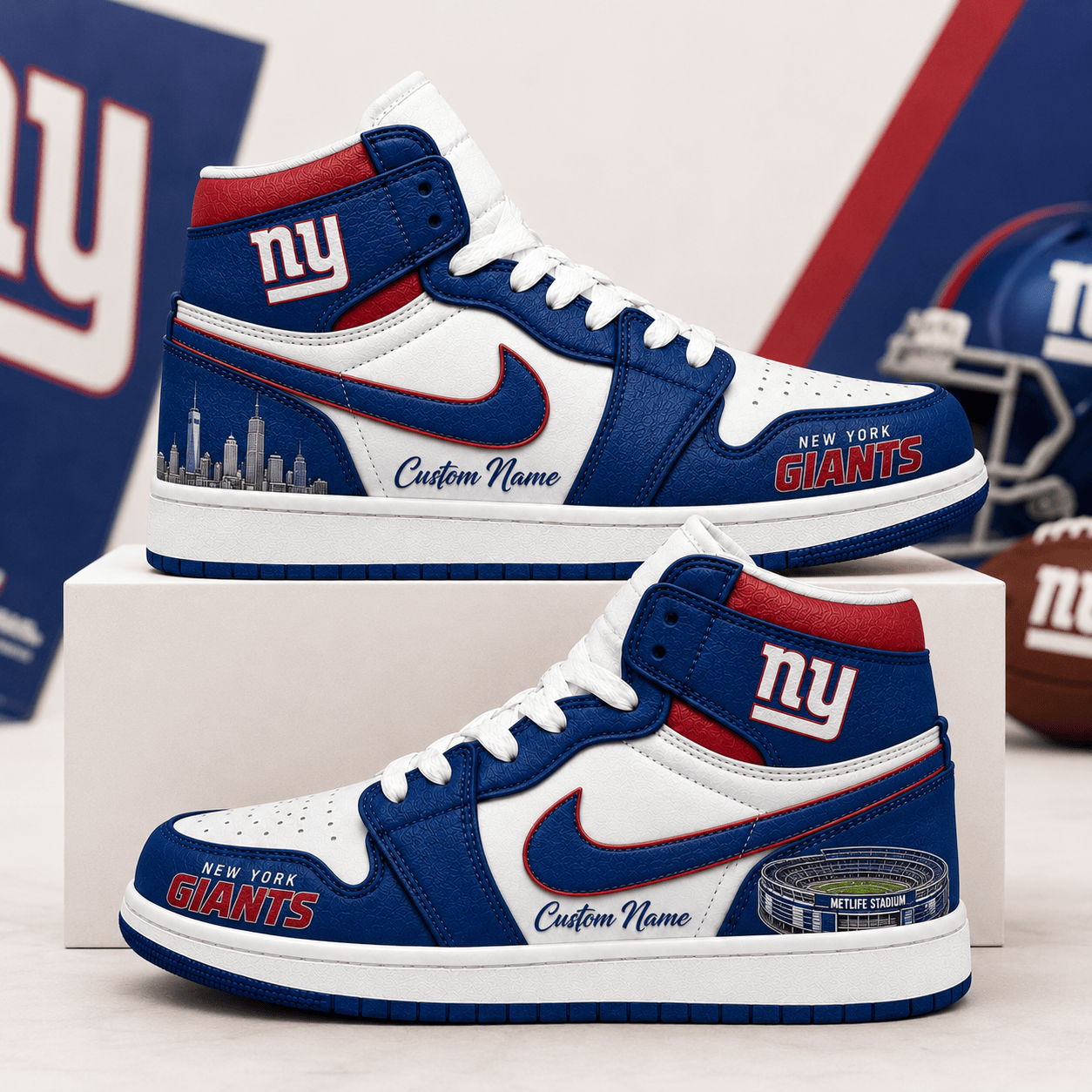 NYG x NFL Luxury Air Jordan 1 Sneakers 230626