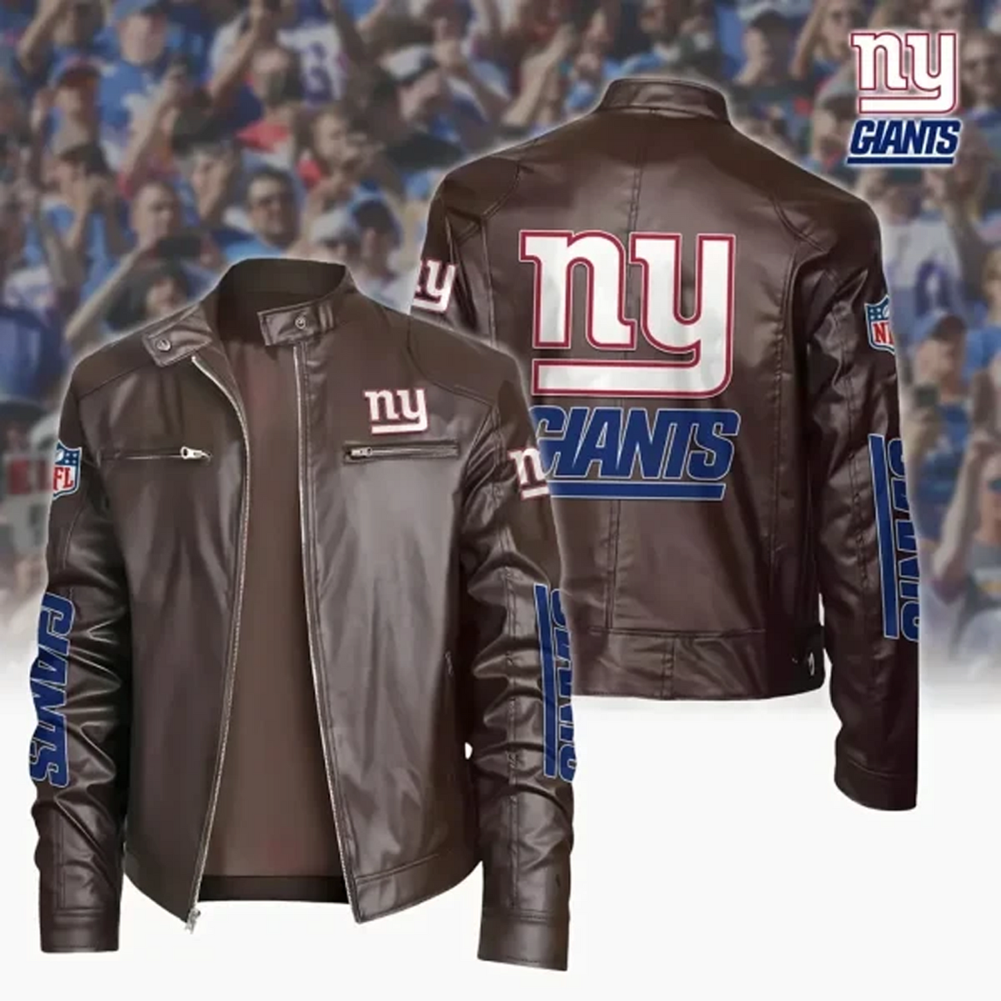 NYG x NFL Sport Leather Jacket DATND TANTD