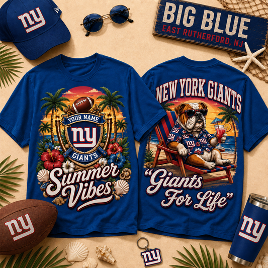 NYG x NFL Summer Tshirt Funny Dog Custom Any Name Gifts
