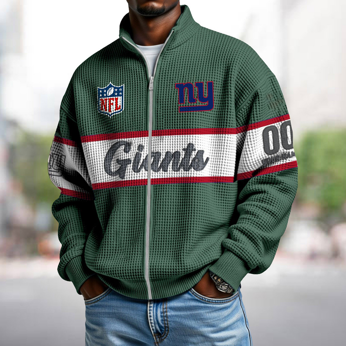 NYG x NFL Waffle Zip-Up Sweatshirt DATND TANTD