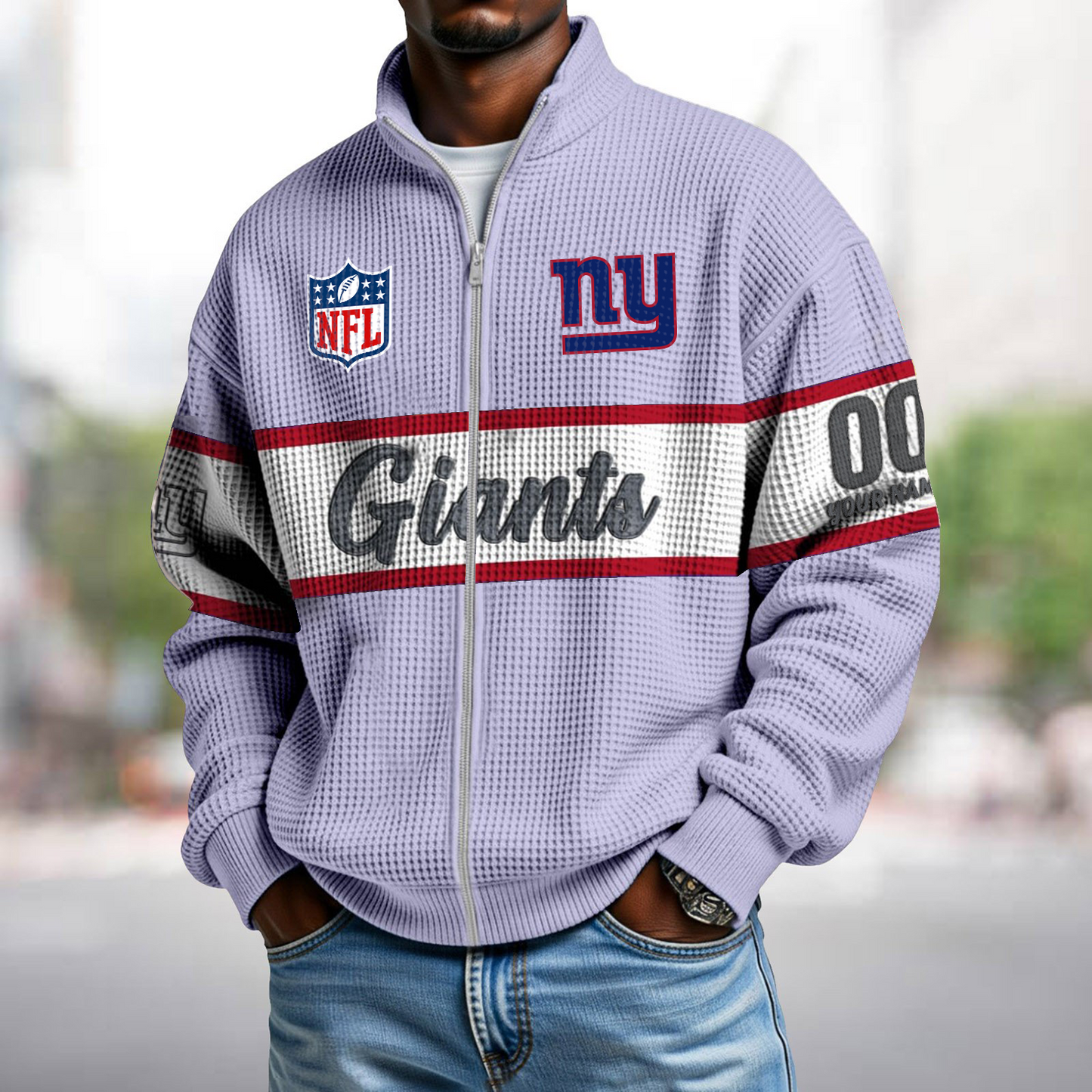 NYG x NFL Waffle Zip-Up Sweatshirt DATND TANTD