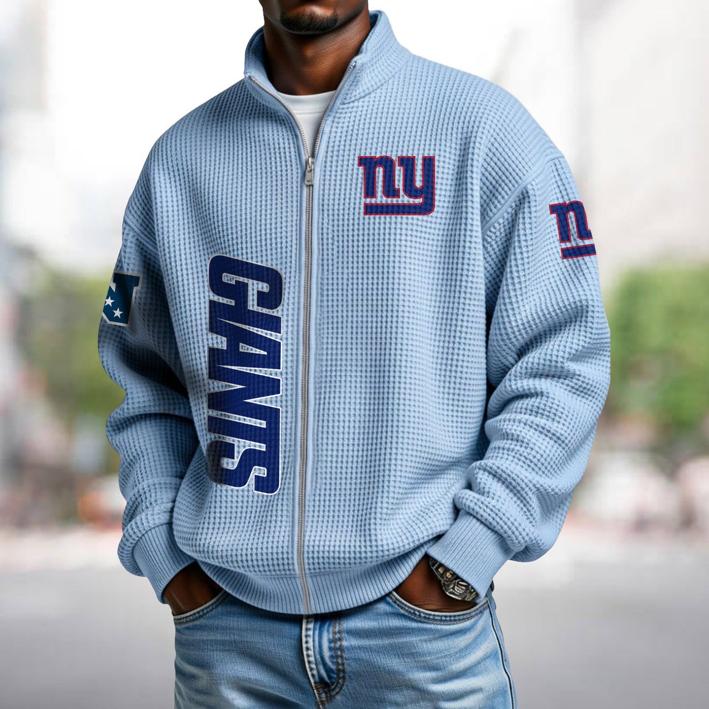 NYG x NFL Waffle Zip-Up Sweatshirt DATND TANTD