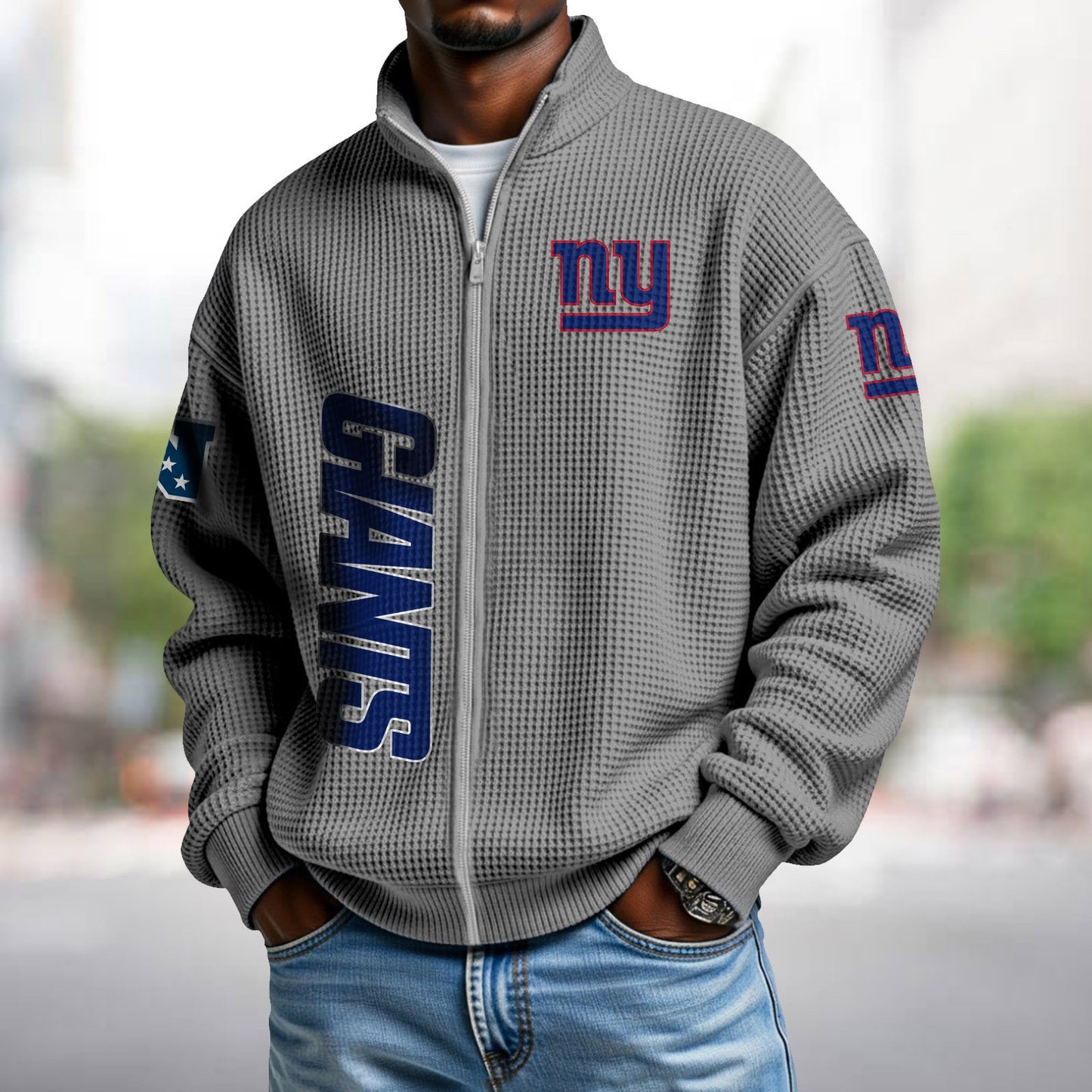 NYG x NFL Waffle Zip-Up Sweatshirt DATND TANTD