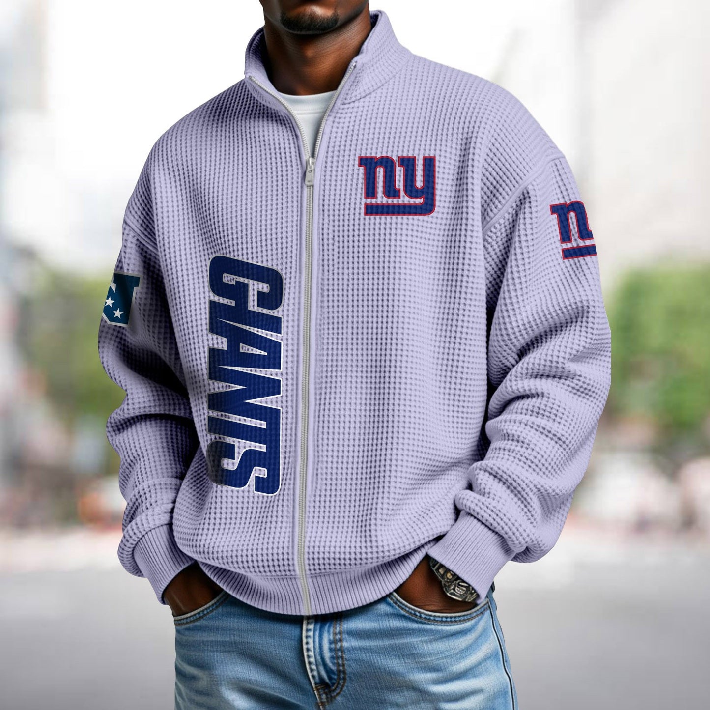 NYG x NFL Waffle Zip-Up Sweatshirt DATND TANTD