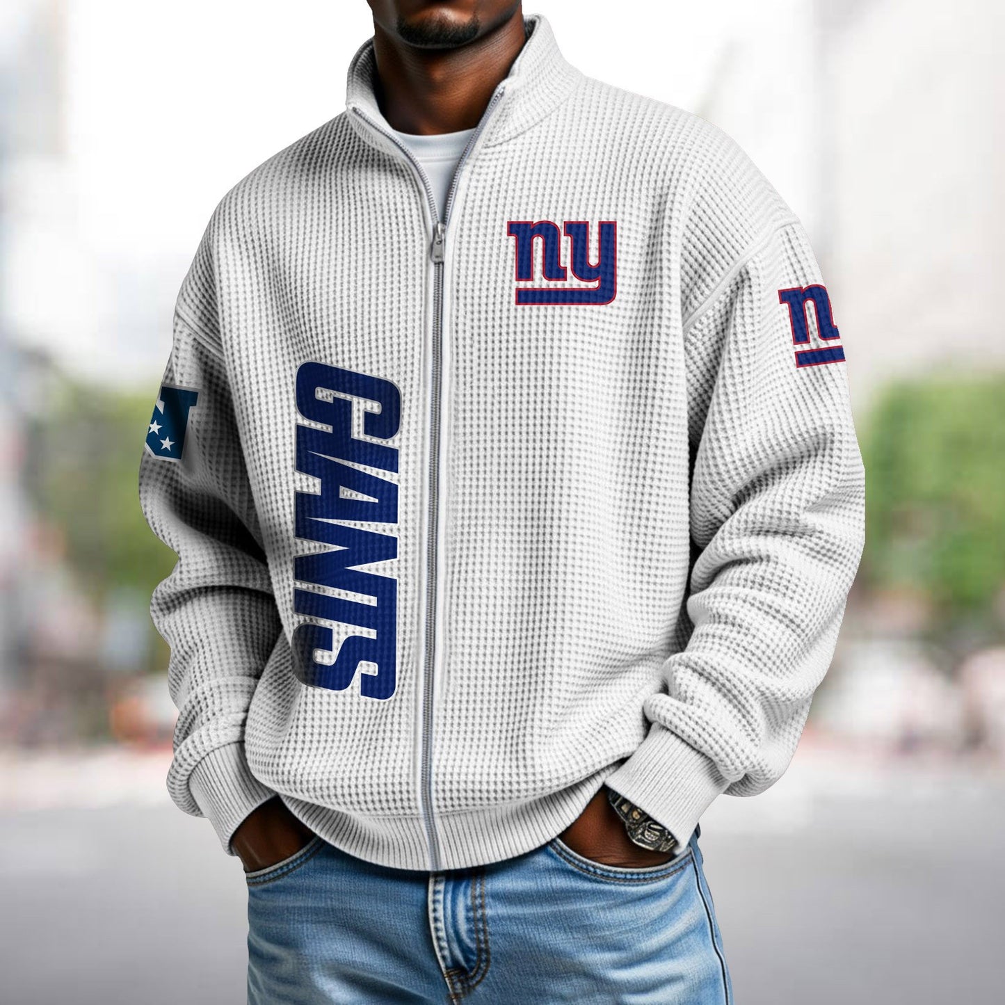 NYG x NFL Waffle Zip-Up Sweatshirt DATND TANTD