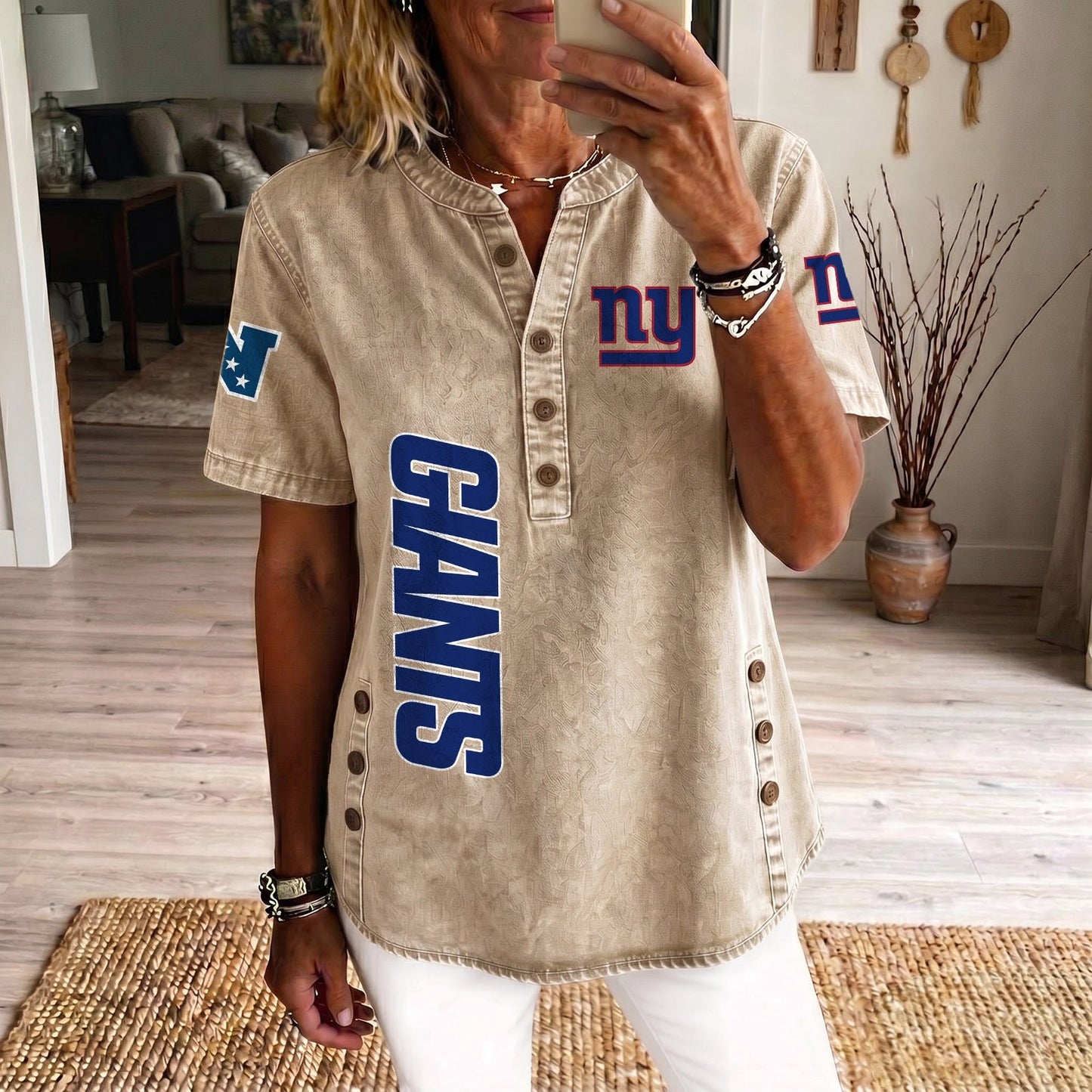 NYG x NFL Womenƒ??s Denim Casual Tops DATND LBN 190526