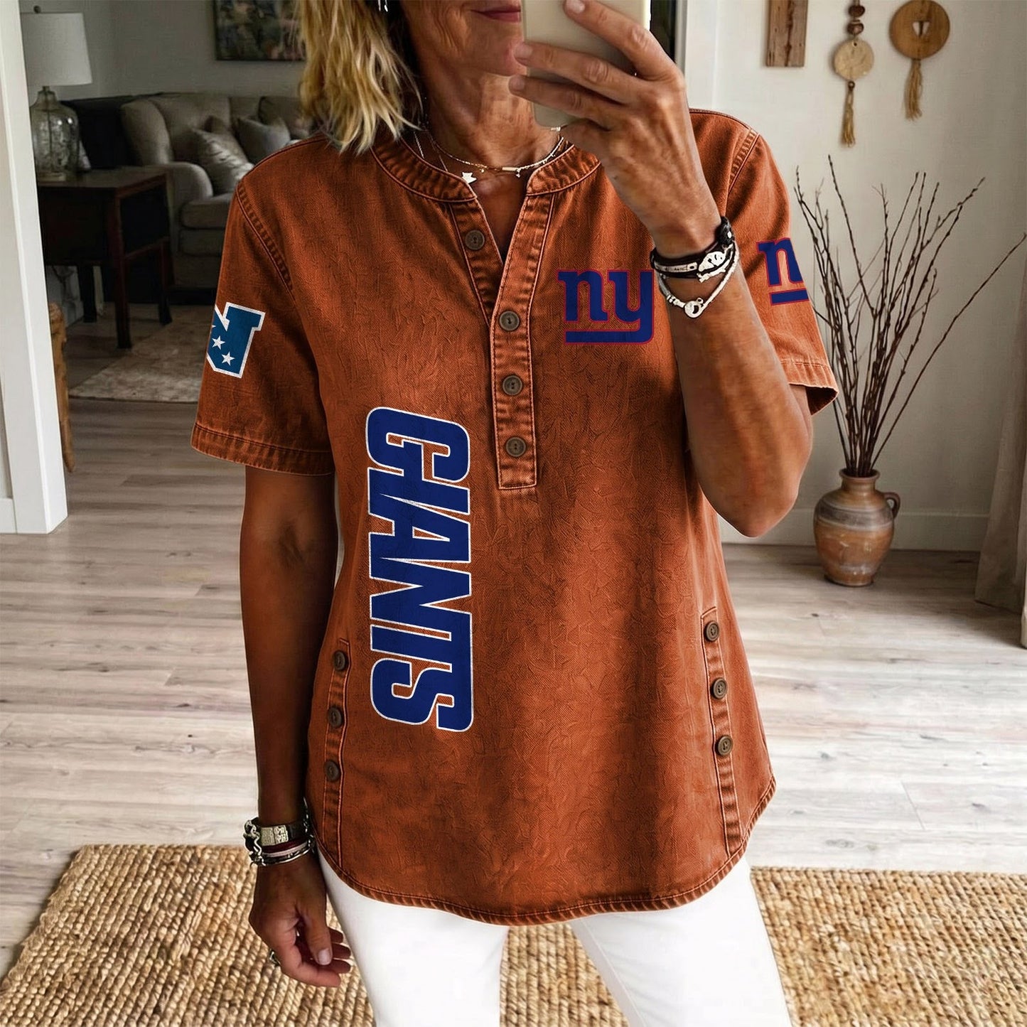NYG x NFL Womenƒ??s Denim Casual Tops DATND LBN 190526