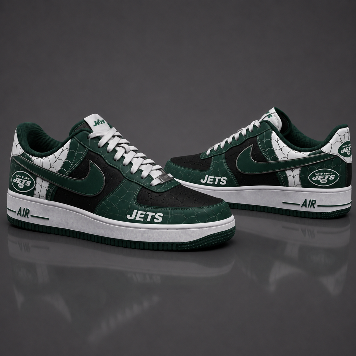 NYJ NFL x Spider Premium AF1 Sneakers Limited Edition Gift for Football Fans