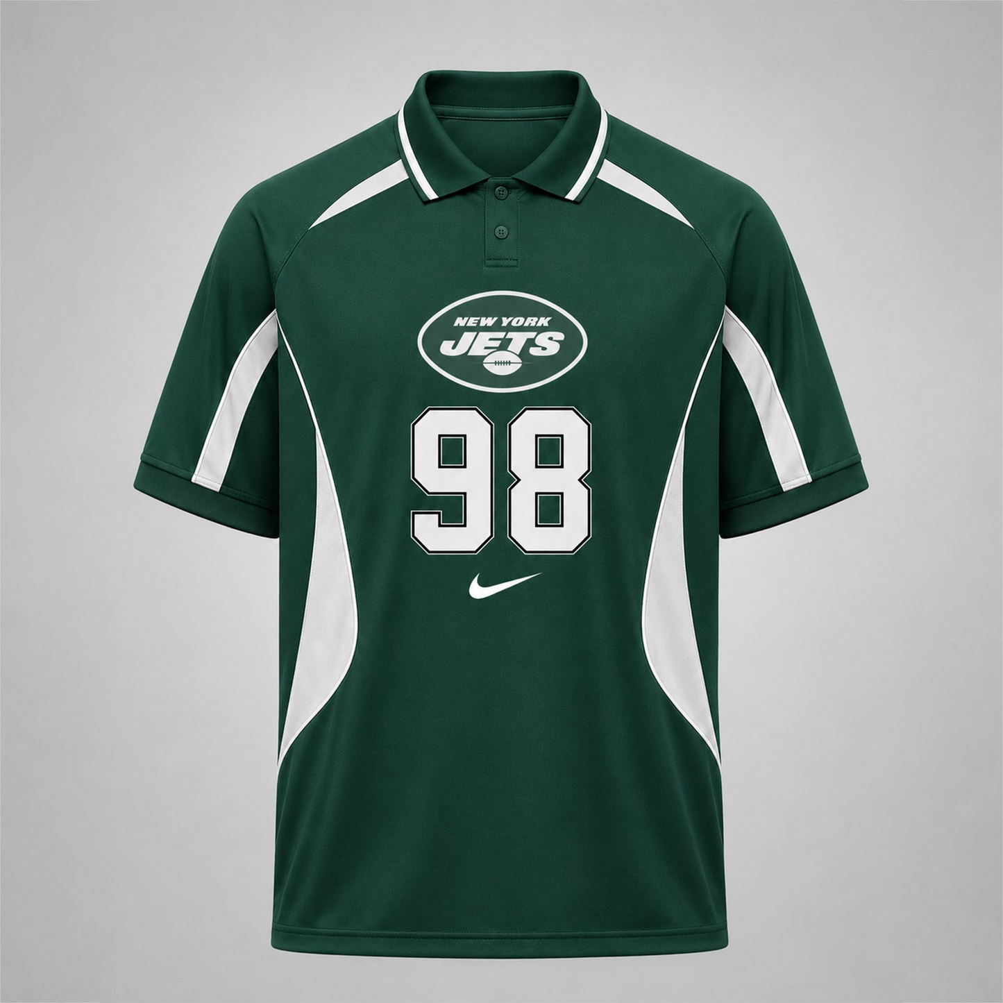 NYJ Premium NFL Custom Number Sports Style Polo Shirt 2406