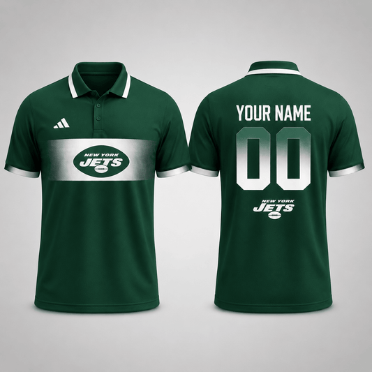 NYJ Premium NFL Personalized Match Day Polo Shirt