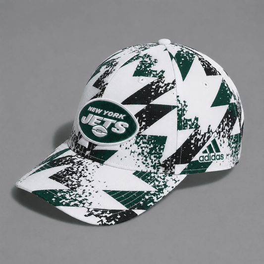 NYJ Premium NFL Sports Fan Geometric Pattern Baseball Cap