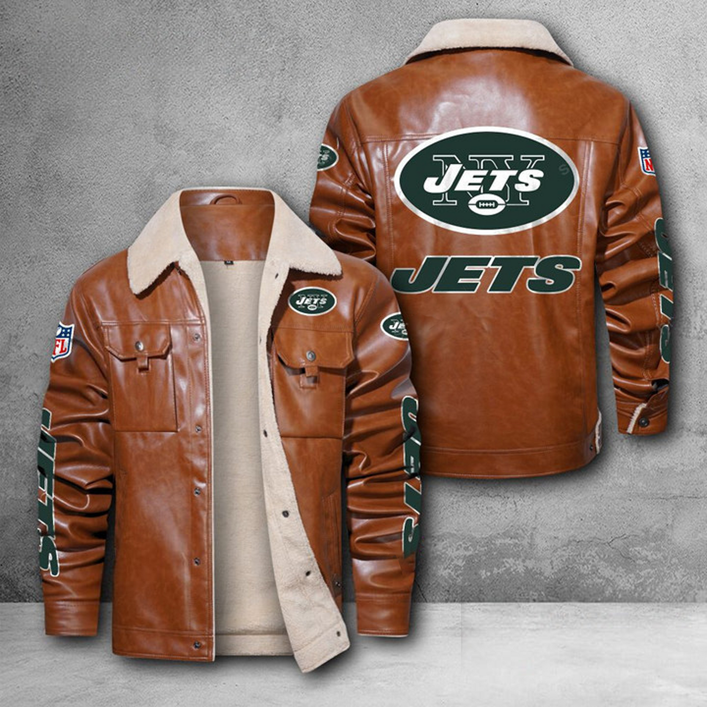 NYJ X NFL LEATHER JACKET DATND THUONGNH