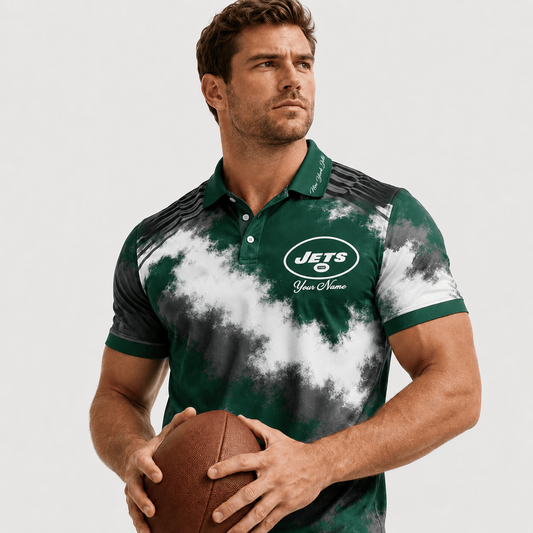 NYJ X Premium NFL Premium Personalized Helmet Polo Shirt
