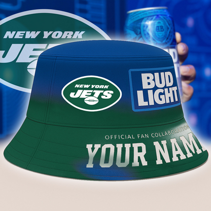 NYJ x NFL Bud Light Personalized Bucket Hat DATND TANTD