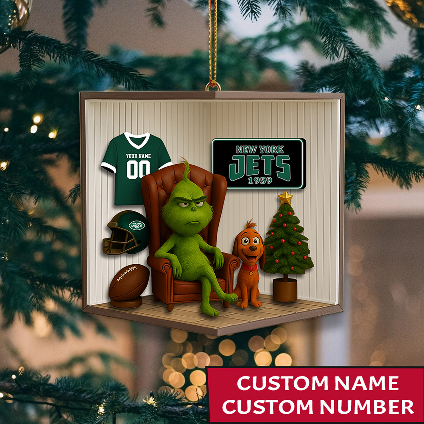 NYJ x NFL Christmas Ornament DatND DVT