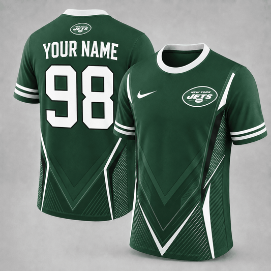 NYJ x NFL Custom Name Number Personalized Athletic T-Shirt