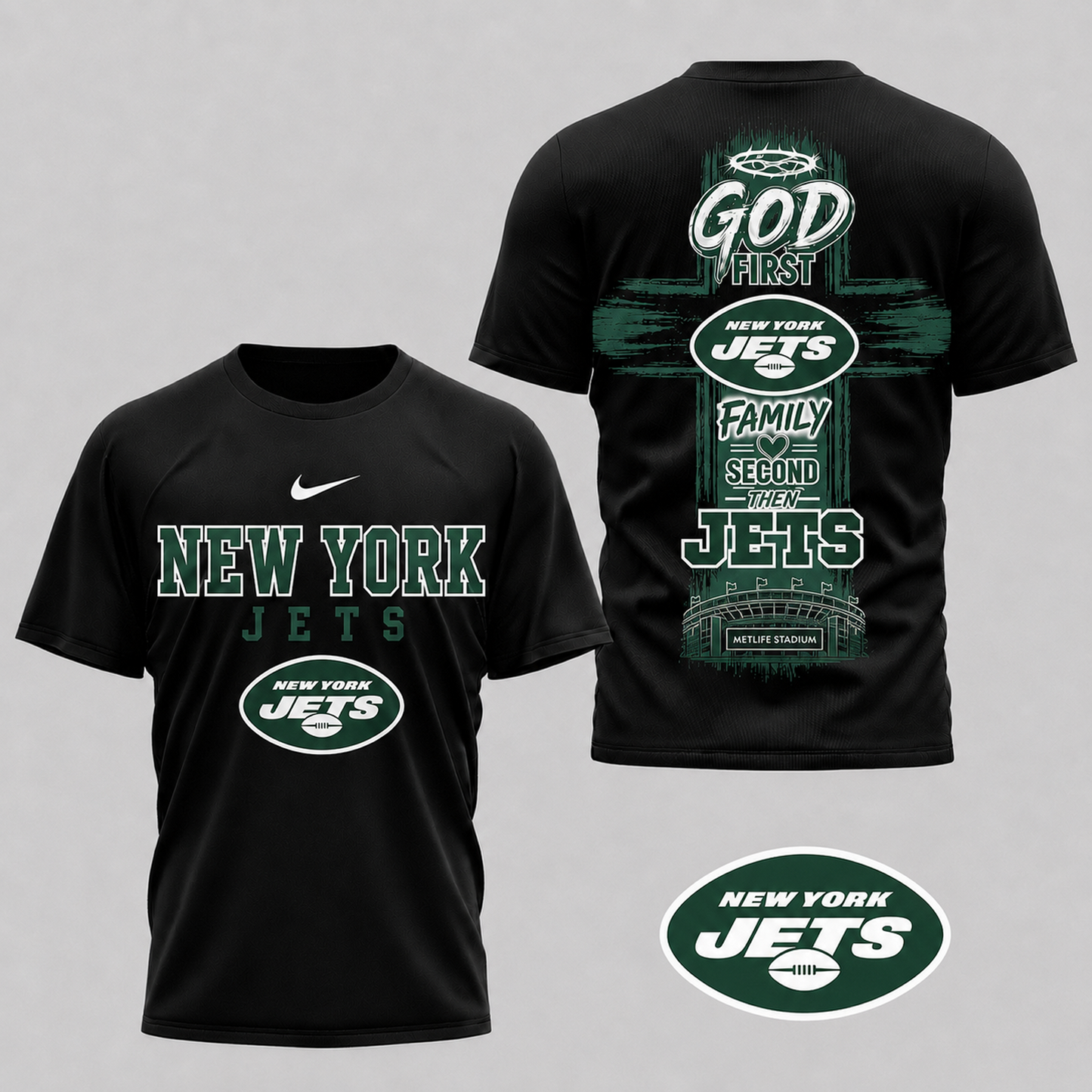 NYJ x NFL Faith Family Team Pride 3D T-Shirt