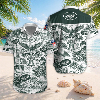 NYJ x NFL Hawaiian Shirt 2006