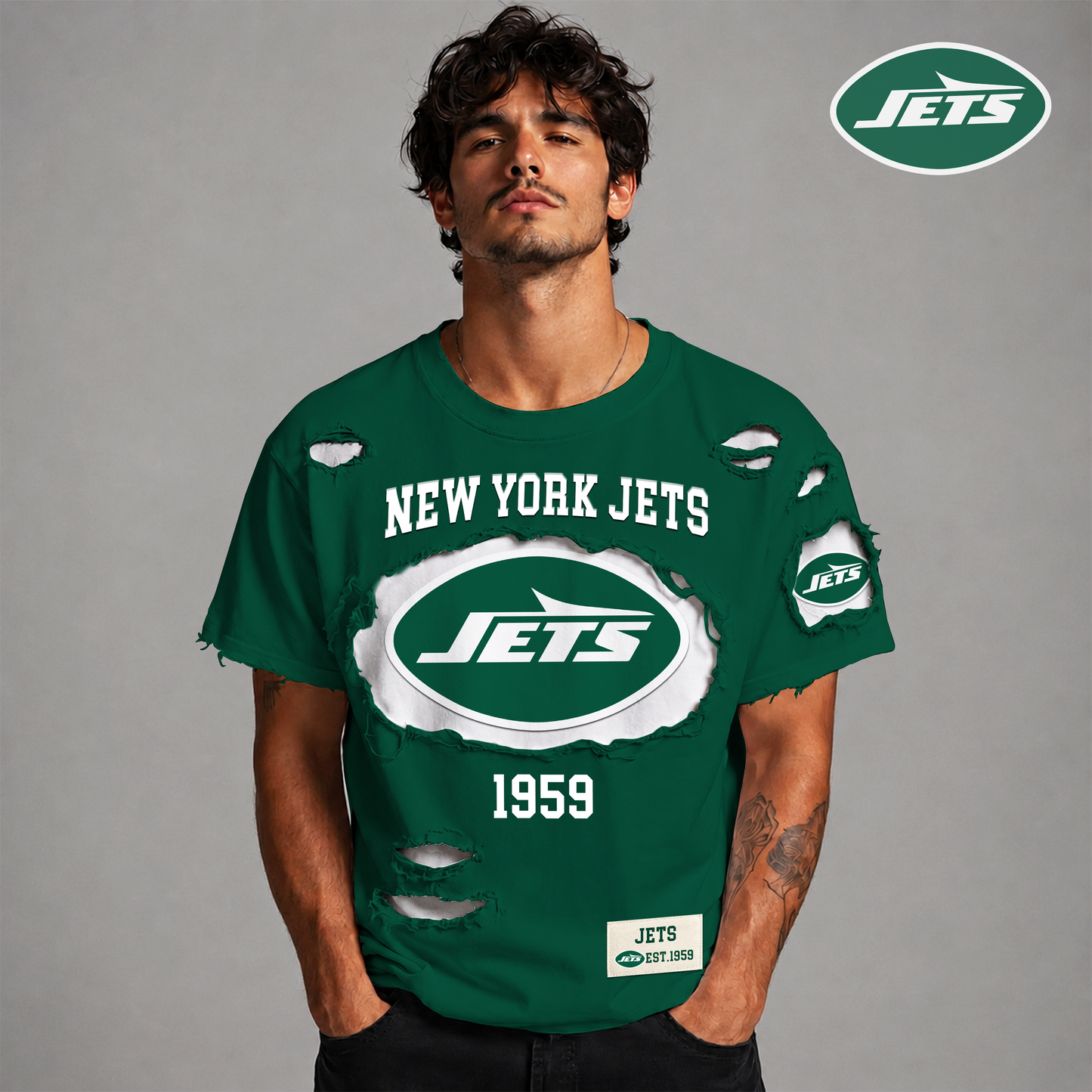 NYJ x NFL LUXURY CREW-Neck T-Shirt FOR SUMMER HOLIDAY  180626