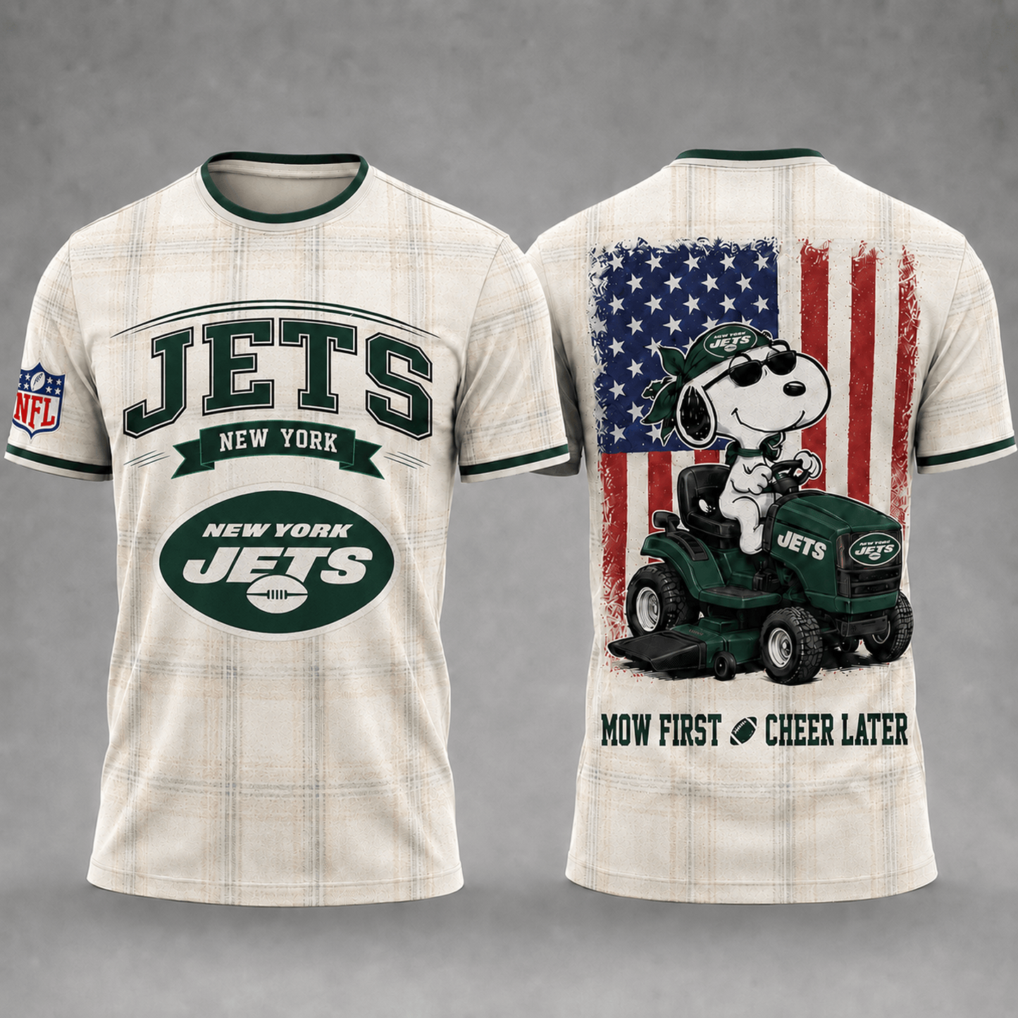 NYJ x NFL Premium Funny Football Snoopy 3D T-Shirt 0207