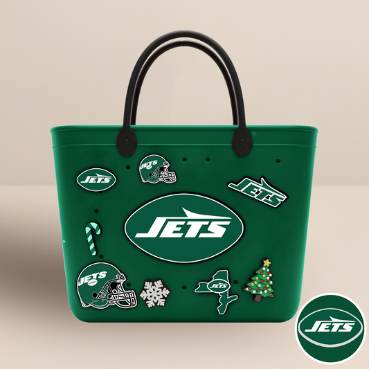 NYJ x NFL Rubber Tote Bag with Team Charms DATND TANTD